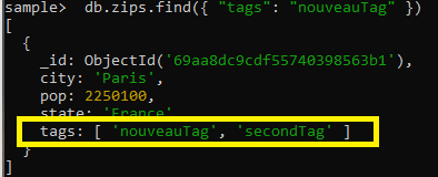 push ajout nouveau tag